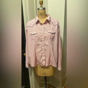 Panhandle Pink Floral pearl snap button up shirt